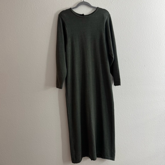 Millar Dresses & Skirts - Millar Made in Ireland Green Wool Cotton Blend Button Down Knit Sweater Dress